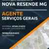 Apostila Agente Serviços Gerais Nova Resende MG 2022
