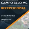 Apostila Recepcionista Câmara Campo Belo MG 2022