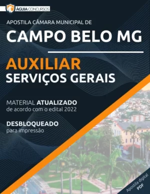 Apostila Auxiliar Serv Gerais Câmara Campo Belo MG 2022