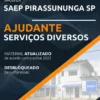 Apostila Ajudante Serviços Diversos SAEP Pirassununga SP 2022
