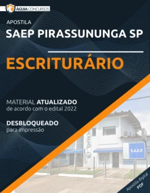 Apostila Escriturário Concurso SAEP Pirassununga SP 2022