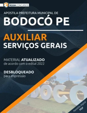Apostila Auxiliar Serviços Gerais Bodocó PE 2022
