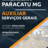 Apostila Auxiliar Serviços Gerais Pref Paracatu MG 2022