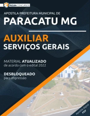 Apostila Auxiliar Serviços Gerais Pref Paracatu MG 2022
