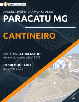 Apostila Cantineiro Concurso Prefeitura de Paracatu MG 2022