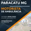 Apostila Motorista Ambulância Pref Paracatu MG 2022