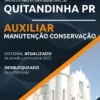 Apostila Auxiliar Manutenção Conservação Pref Quitandinha PR 2022