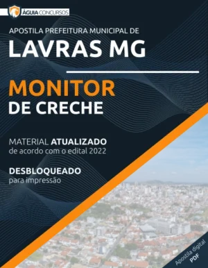 Apostila Monitor de Creche Concurso Pref Lavras MG 2022