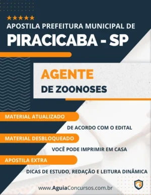 Apostila Pref Piracicaba SP 2022 Agente Zoonoses