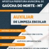 Apostila Pref Gaúcha do Norte MT 2022 Auxiliar Limpeza Escolar