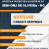 Apostila Pref Senhora de Oliveira MG 2022 Auxiliar Obras e Serviços