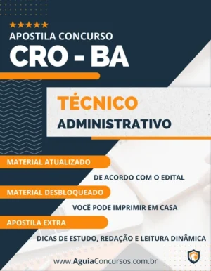 Apostila Concurso CRO BA 2022 Técnico Administrativo