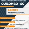 Apostila Pref Quilombo SC 2022 Agente Apoio Operacional