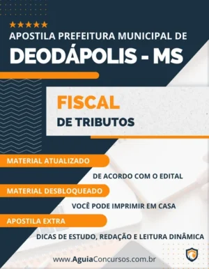 Apostila Pref Deodápolis MS 2022 Fiscal de Tributos