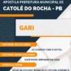 Apostila Concurso Pref Catolé do Rocha PB 2022 Gari
