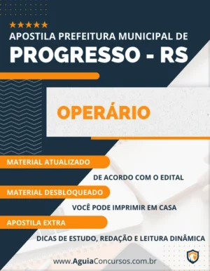 Apostila Concurso Pref Progresso RS 2022 Operário