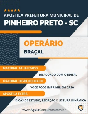 Apostila Pref Pinheiro Preto SC 2022 Operário Braçal