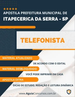Apostila Pref Itapecerica de Serra SP 2022 Telefonista