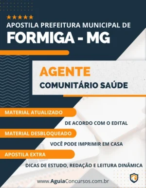 Apostila Pref Formiga MG 2022 Agente Comunitário de Saúde