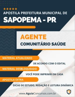 Apostila Pref Sapopema PR 2023 Agente Comunitário Saúde
