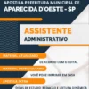 Apostila Pref Aparecida D'Oeste SP 2023 Assistente Administrativo