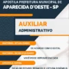 Apostila Pref Aparecida D'Oeste SP 2023 Auxiliar Administrativo