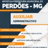 Apostila Auxiliar Administrativo Pref Perdões MG 2023