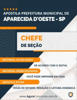 Apostila Pref Aparecida D'Oeste SP 2023 Chefe de Seção