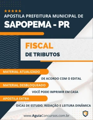 Apostila Pref Sapopema PR 2023 Fiscal de Tributos