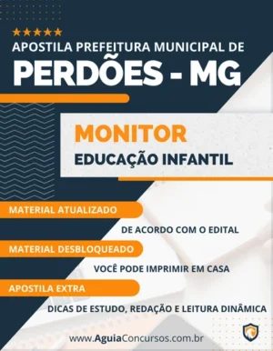 Apostila Monitor Educação Infantil Pref Perdões MG 2023