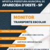 Apostila Pref Aparecida D'Oeste SP 2023 Monitor Transporte Escolar