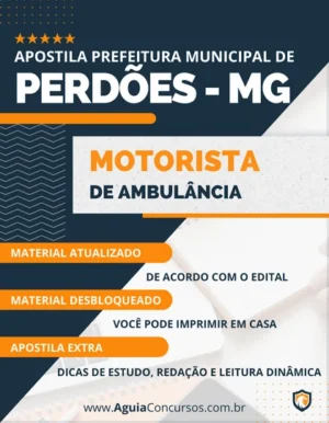 Apostila Motorista Ambulância Concurso Pref Perdões MG 2023