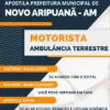 Apostila Motorista Ambulância Pref Novo Aripuanã AM 2023