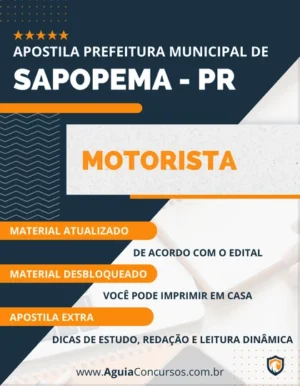 Apostila Concurso Pref Sapopema PR 2023 Motorista