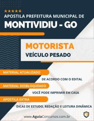 Apostila Pref Montividiu GO 2023 Motorista Veículo Pesado