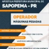 Apostila Pref Sapopema PR 2023 Operador Máquinas Pesadas