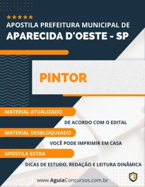 Apostila Pref Aparecida D'Oeste SP 2023 Pintor