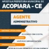 Apostila Agente Administrativo Prefeitura de Acopiara CE 2023