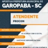 Apostila Atendente Concurso Pref Garopaba SC 2023