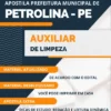 Apostila Auxiliar de Limpeza Pref Petrolina PE 2023