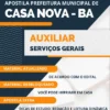 Apostila Auxiliar Serviços Gerais Prefeitura Casa Nova BA 2023