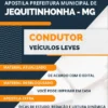 Apostila Condutor Veículos Leves Pref Jequitinhonha MG 2023