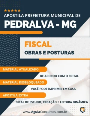 Apostila Fiscal Obras e Posturas Pref Pedralva MG 2023