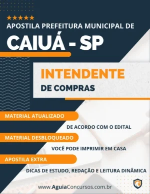 Apostila Intendente de Compras Pref Caiuá SP 2023