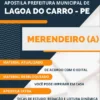 Apostila Merendeiro Concurso Prefeitura Lagoa do Carro PE 2023