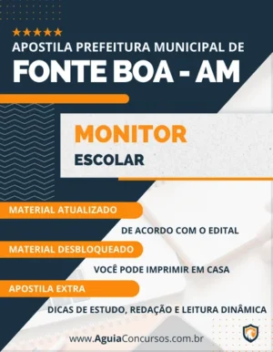 Apostila Monitor Escolar Prefeitura Fonte Boa AM 2023