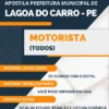 Apostila Motorista Concurso Prefeitura Lagoa do Carro PE 2023