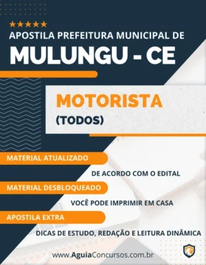 Apostila Motorista Concurso Prefeitura Mulungu CE 2023