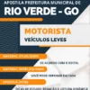 Apostila Motorista Veículos Leves Pref Rio Verde GO 2023