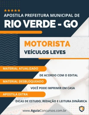 Apostila Motorista Veículos Leves Pref Rio Verde GO 2023